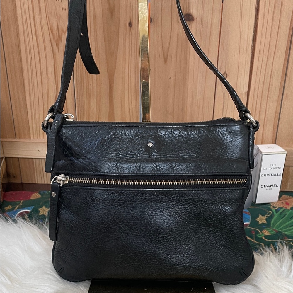 Small Kate Spade Mini Black Pebbled Leather Crossbody Bag - So Cute And Tiny - Picture 3 of 10